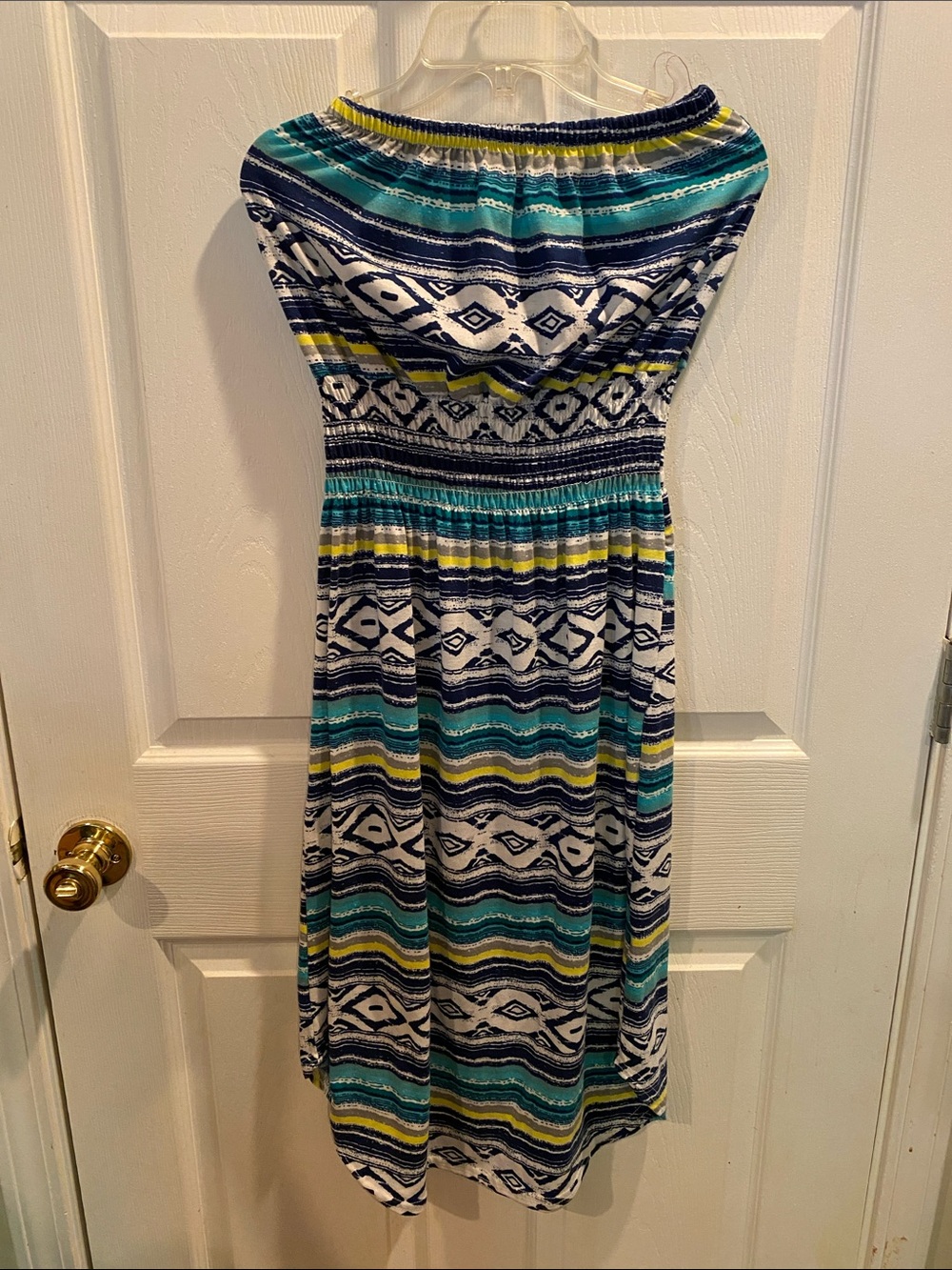 Lagaci Strapless Maxi Dress in Teal, Navy, White, Yellow